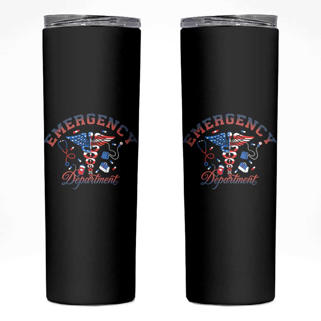 Patriotic Emergency Department Skinny Tumbler USA 250th Anniversary Medical Gift