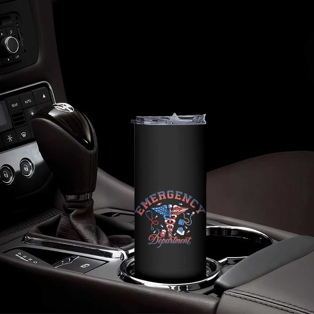 Patriotic Emergency Department Skinny Tumbler USA 250th Anniversary Medical Gift
