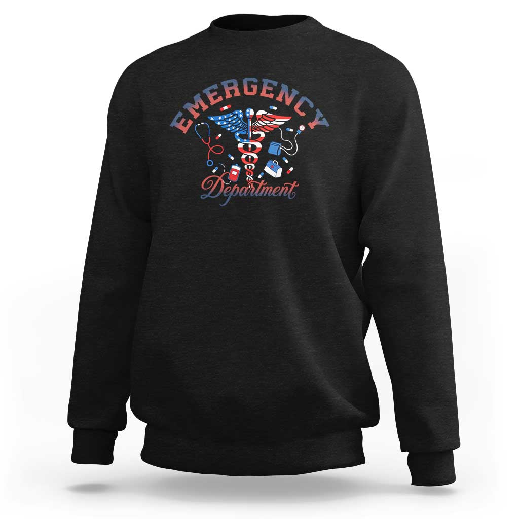 Patriotic Emergency Department Sweatshirt USA 250th Anniversary Medical Gift