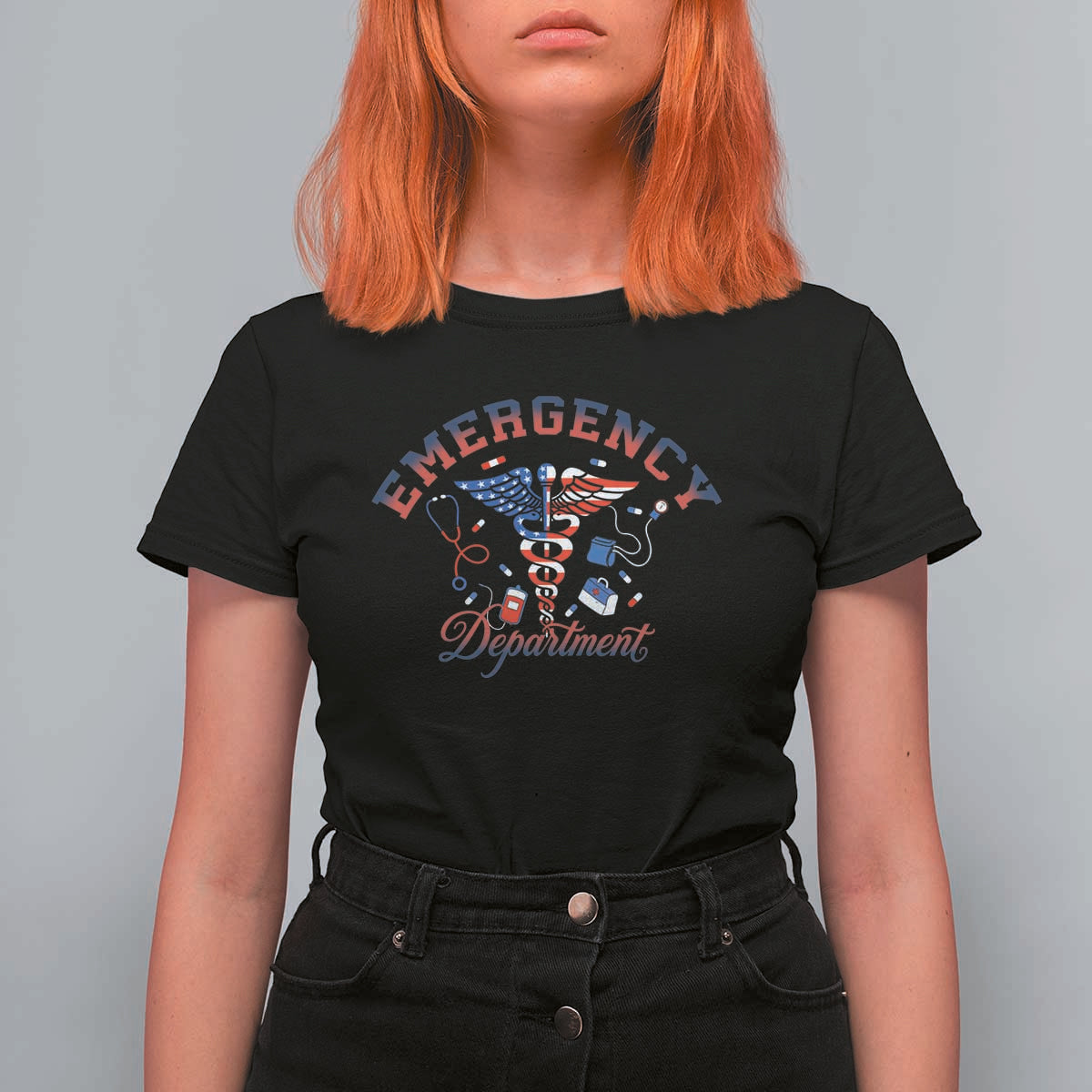 Patriotic Emergency Department T Shirt For Women USA 250th Anniversary Medical Gift