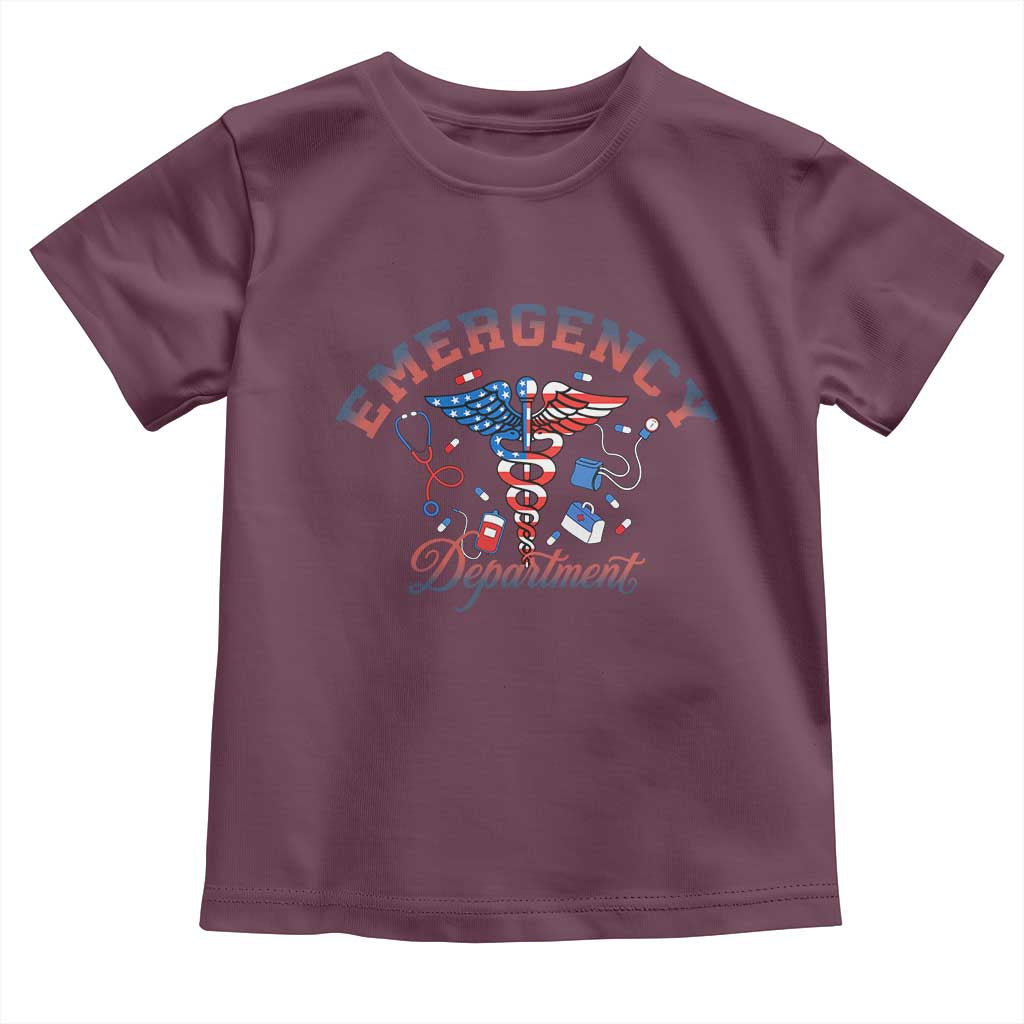 Patriotic Emergency Department Toddler T Shirt USA 250th Anniversary Medical Gift