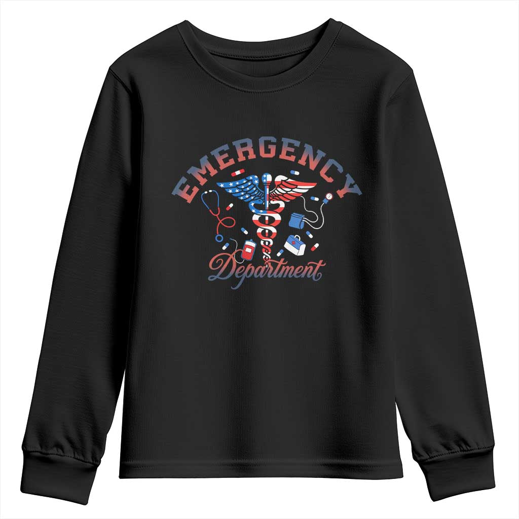 Patriotic Emergency Department Youth Sweatshirt USA 250th Anniversary Medical Gift