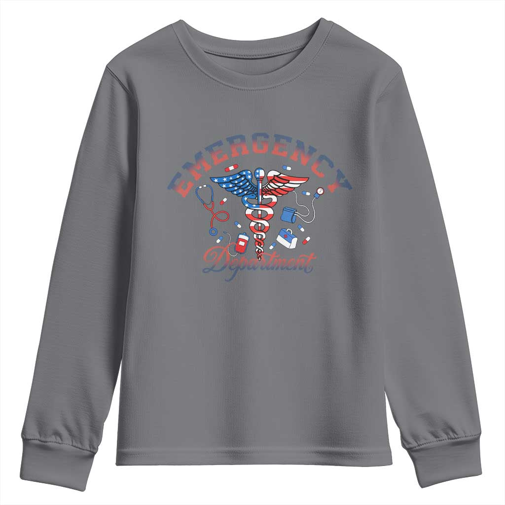 Patriotic Emergency Department Youth Sweatshirt USA 250th Anniversary Medical Gift