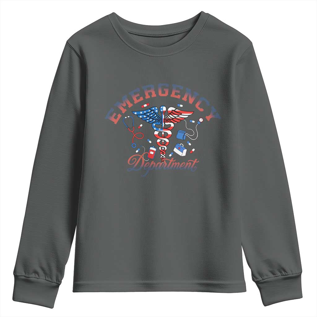 Patriotic Emergency Department Youth Sweatshirt USA 250th Anniversary Medical Gift