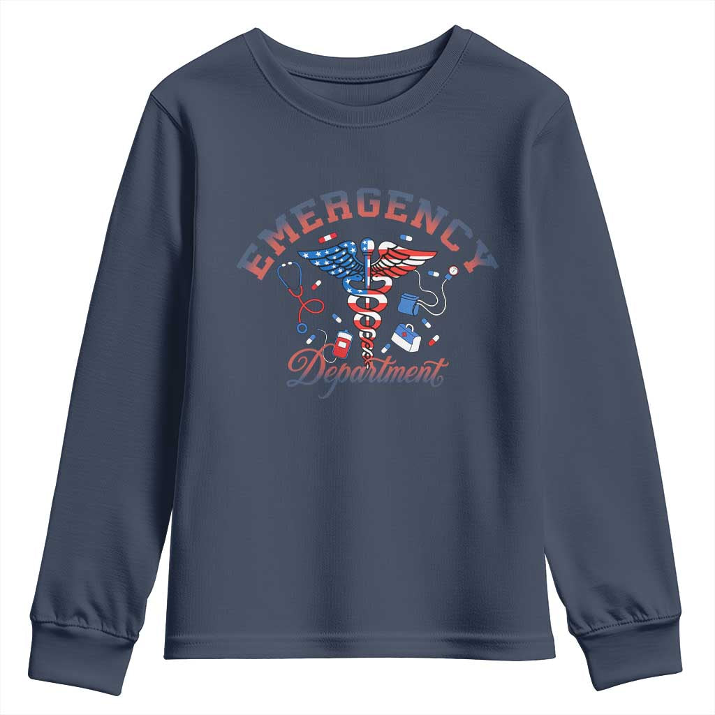 Patriotic Emergency Department Youth Sweatshirt USA 250th Anniversary Medical Gift