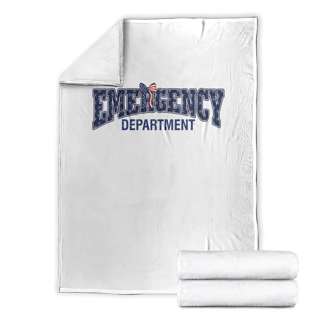 Patriotic ER Nurse Gift Throw Blanket America 250th Anniversary