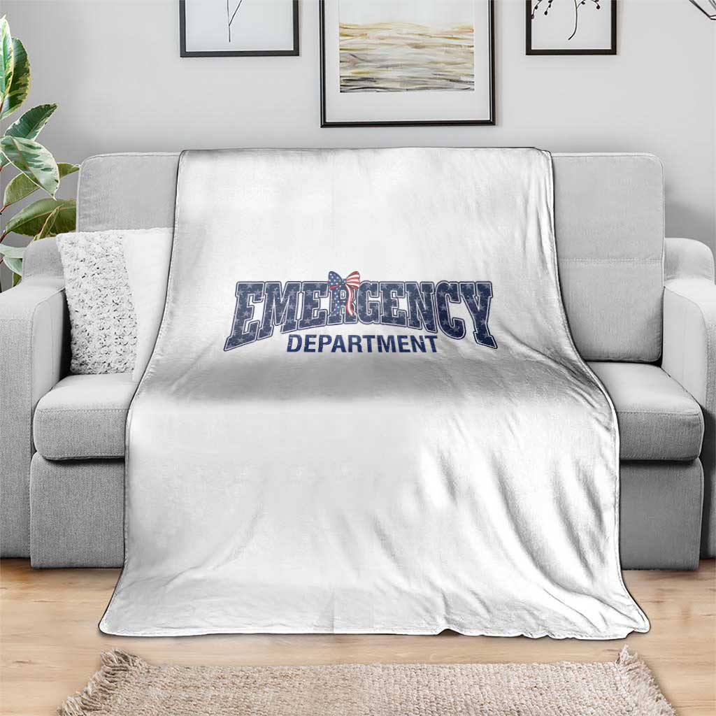 Patriotic ER Nurse Gift Throw Blanket America 250th Anniversary