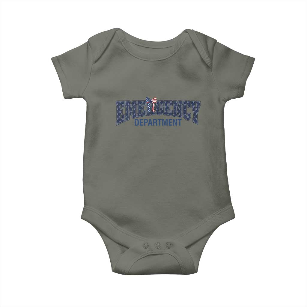 Patriotic ER Nurse Gift Baby Onesie America 250th Anniversary