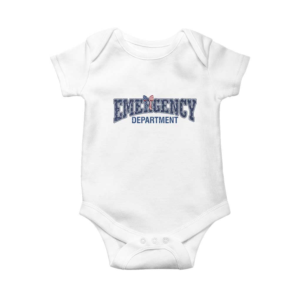 Patriotic ER Nurse Gift Baby Onesie America 250th Anniversary