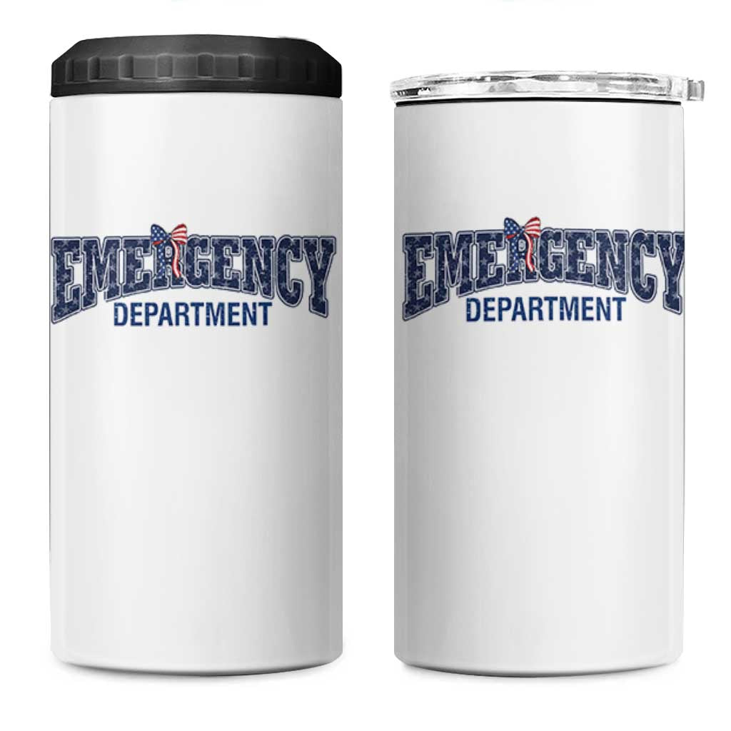 Patriotic ER Nurse Gift 4 in 1 Can Cooler Tumbler America 250th Anniversary