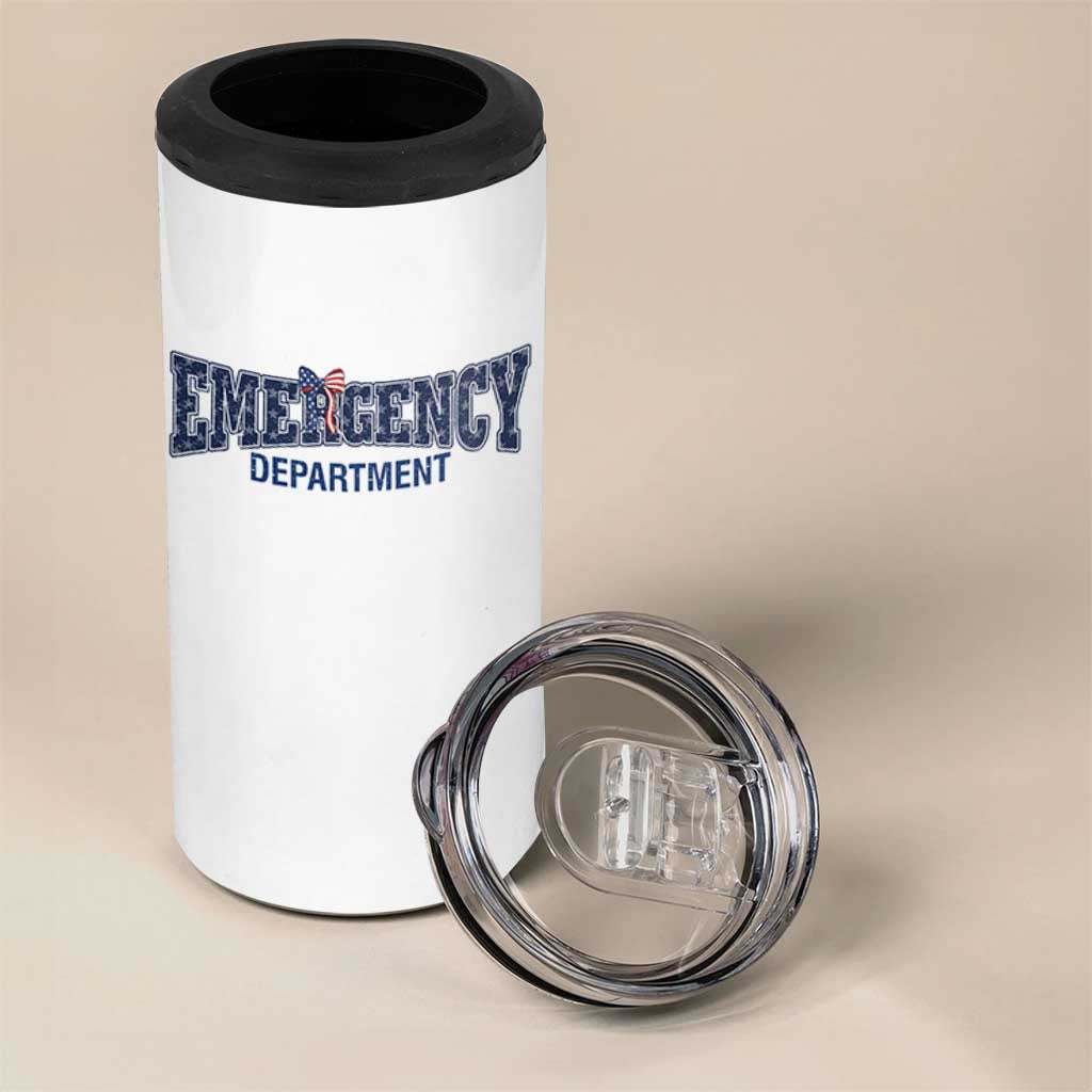 Patriotic ER Nurse Gift 4 in 1 Can Cooler Tumbler America 250th Anniversary