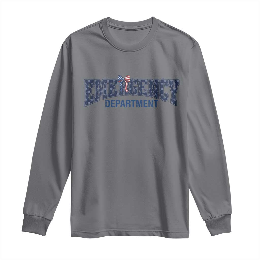 Patriotic ER Nurse Gift Long Sleeve Shirt America 250th Anniversary