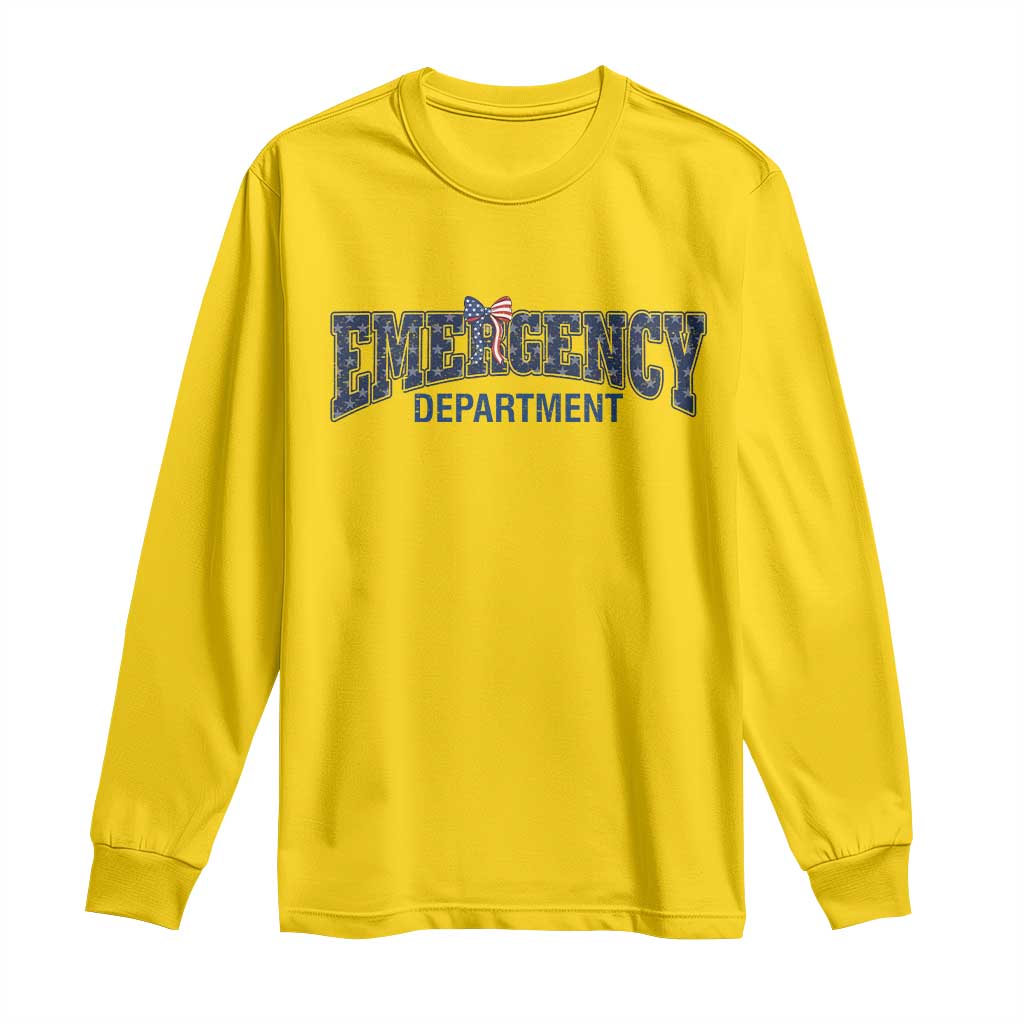 Patriotic ER Nurse Gift Long Sleeve Shirt America 250th Anniversary