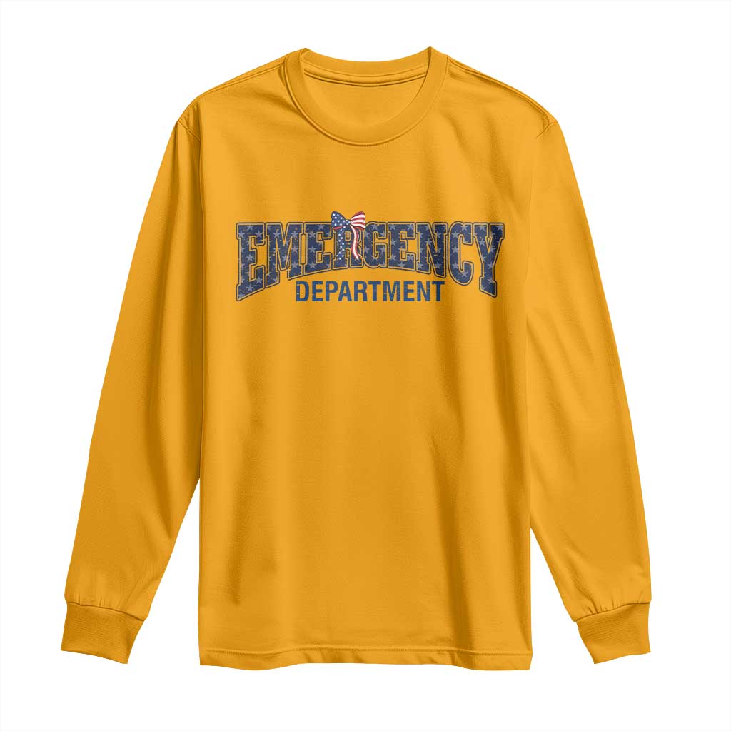 Patriotic ER Nurse Gift Long Sleeve Shirt America 250th Anniversary