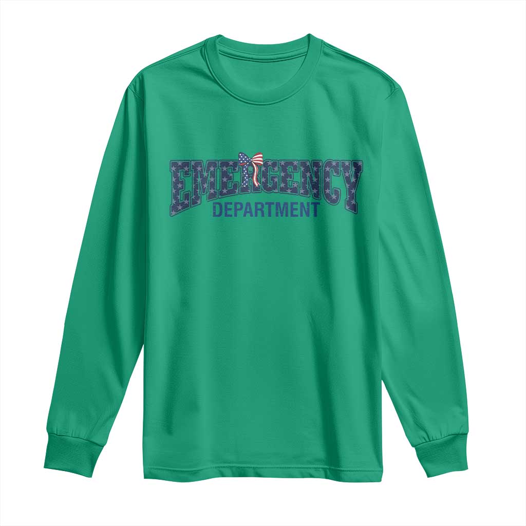 Patriotic ER Nurse Gift Long Sleeve Shirt America 250th Anniversary