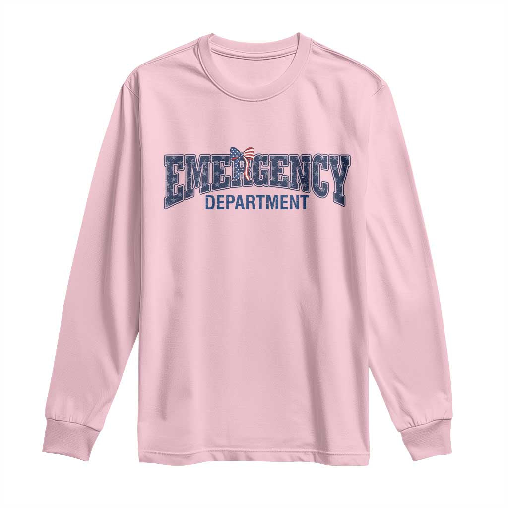 Patriotic ER Nurse Gift Long Sleeve Shirt America 250th Anniversary
