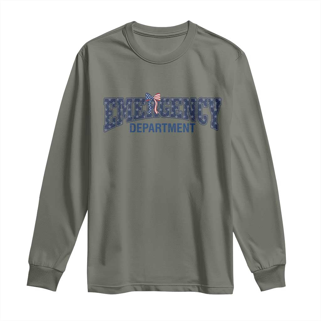 Patriotic ER Nurse Gift Long Sleeve Shirt America 250th Anniversary