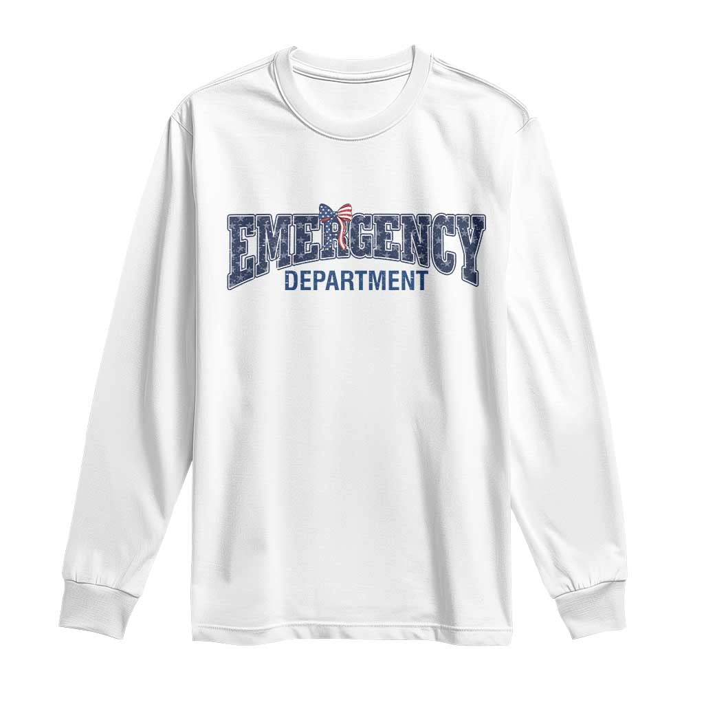 Patriotic ER Nurse Gift Long Sleeve Shirt America 250th Anniversary