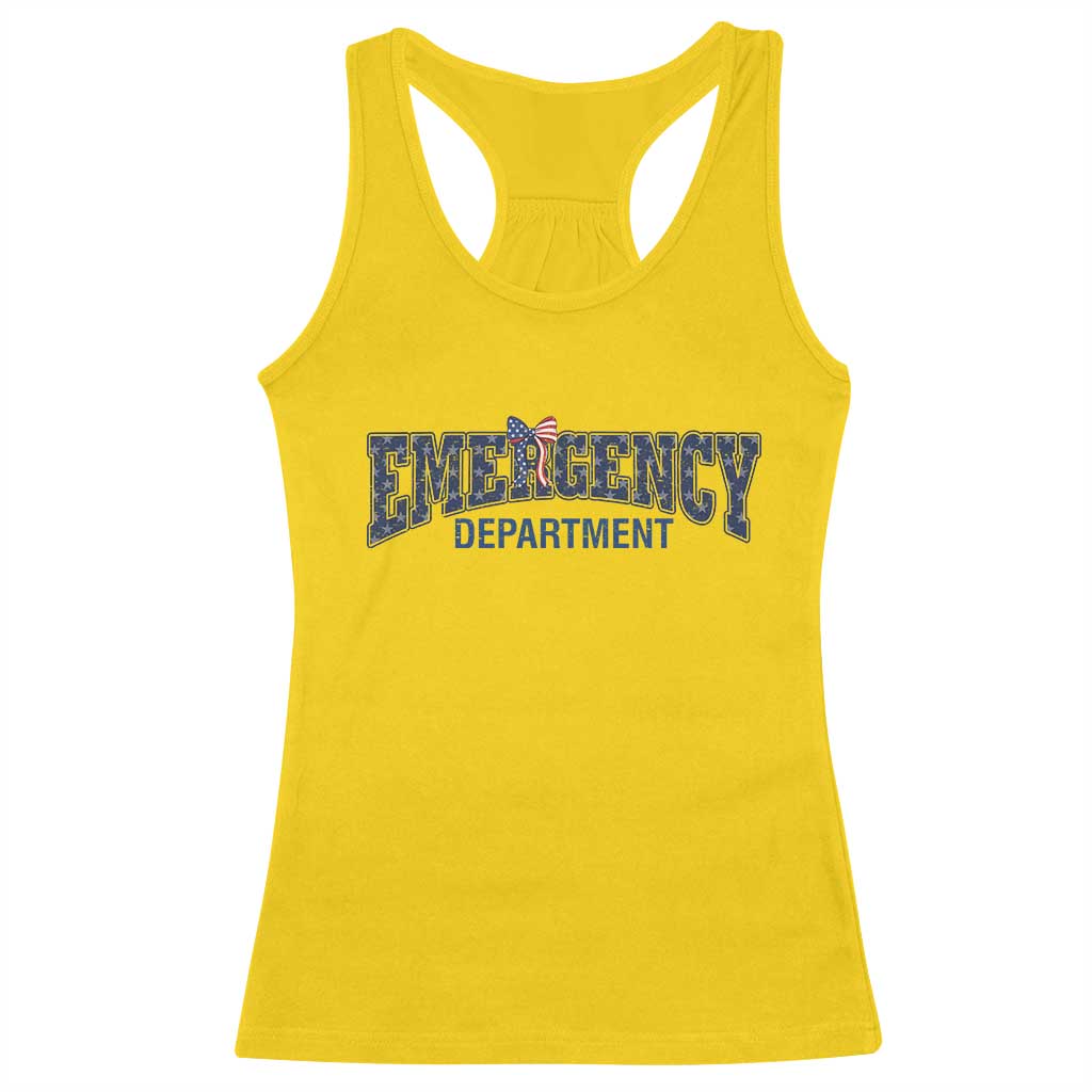 Patriotic ER Nurse Gift Racerback Tank Top America 250th Anniversary