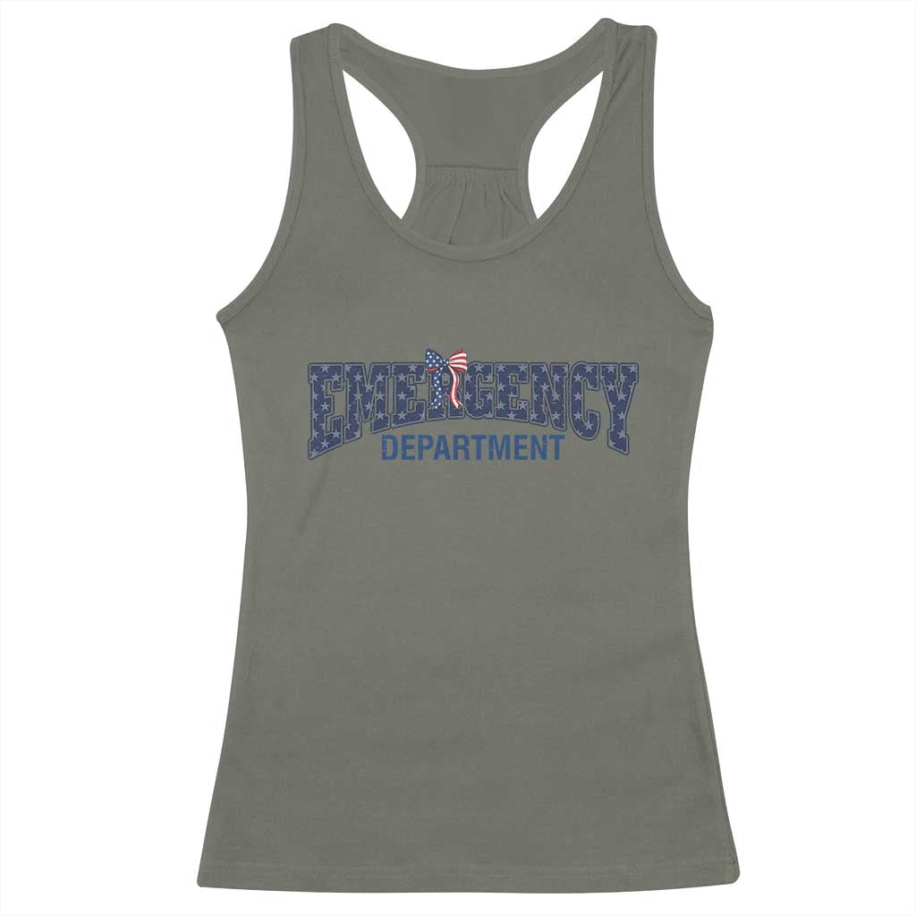 Patriotic ER Nurse Gift Racerback Tank Top America 250th Anniversary