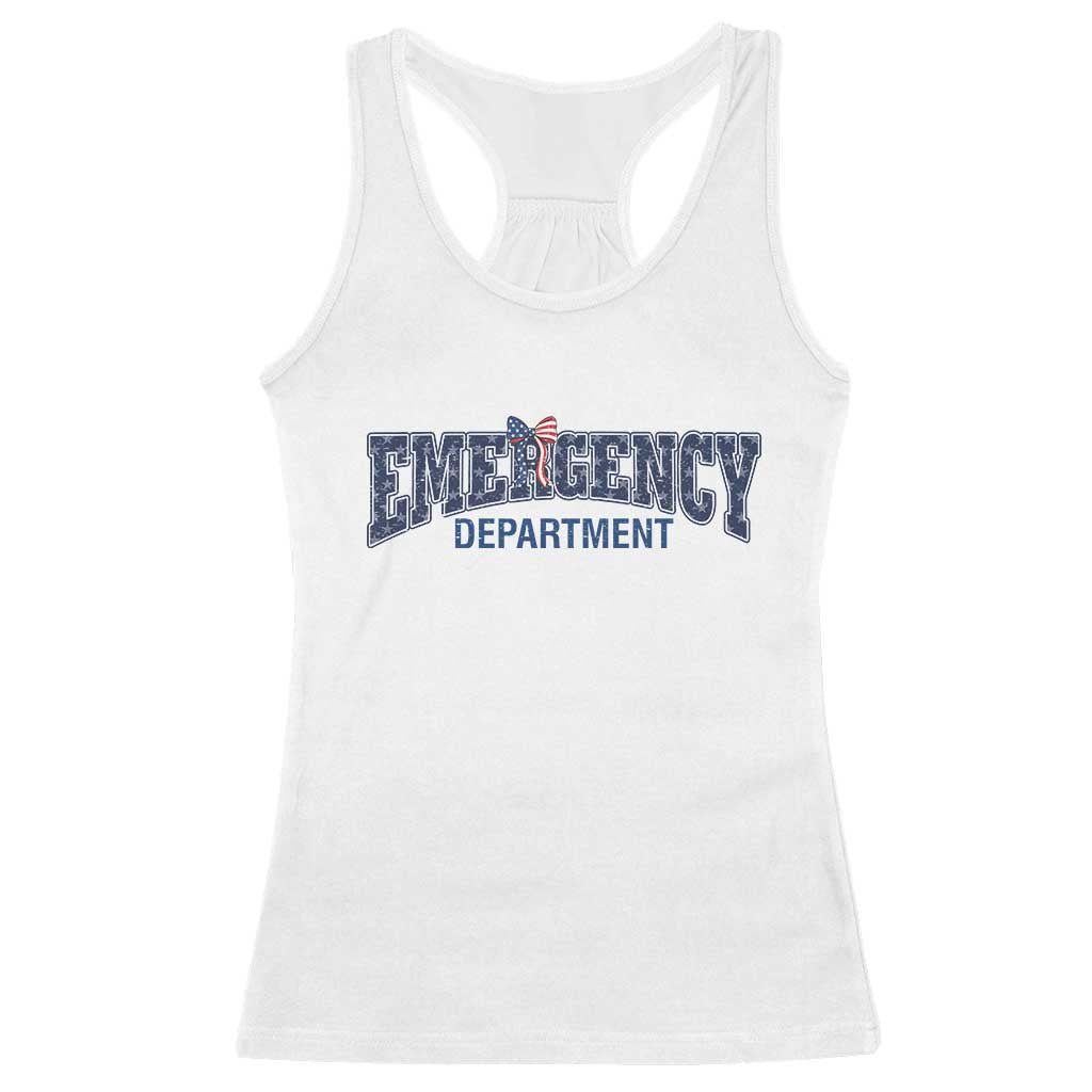 Patriotic ER Nurse Gift Racerback Tank Top America 250th Anniversary