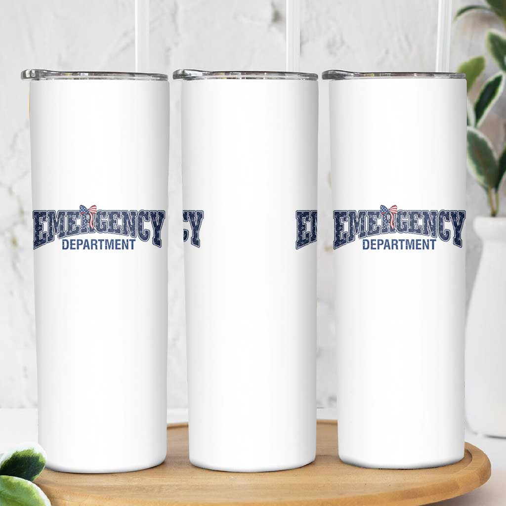 Patriotic ER Nurse Gift Skinny Tumbler America 250th Anniversary