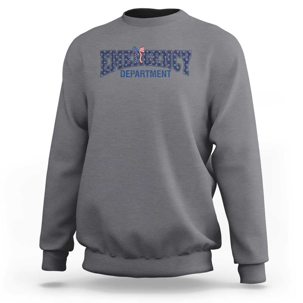 Patriotic ER Nurse Gift Sweatshirt America 250th Anniversary