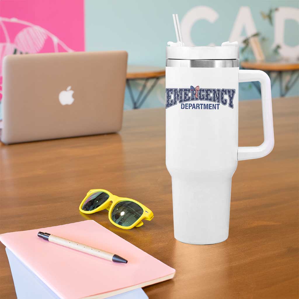 Patriotic ER Nurse Gift Tumbler With Handle America 250th Anniversary