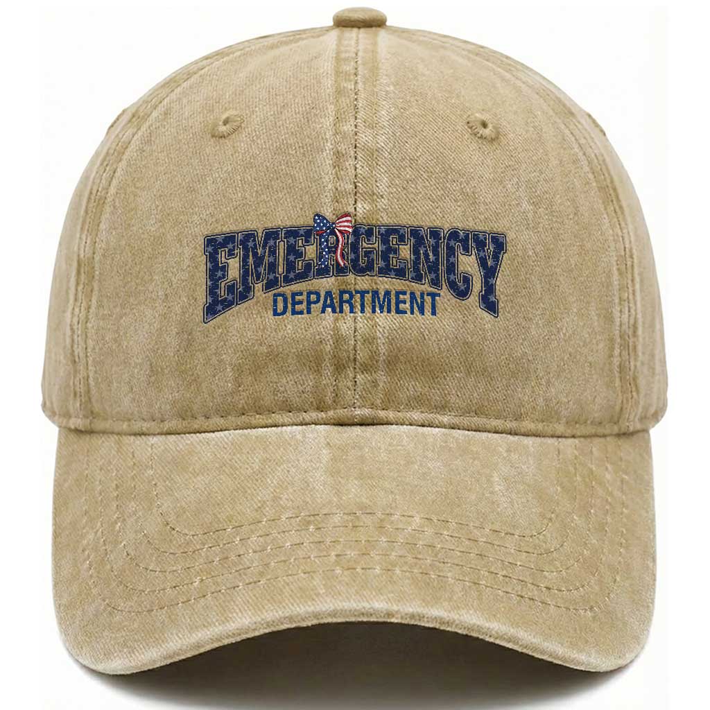 Patriotic ER Nurse Gift Washed Cotton Baseball Cap America 250th Anniversary