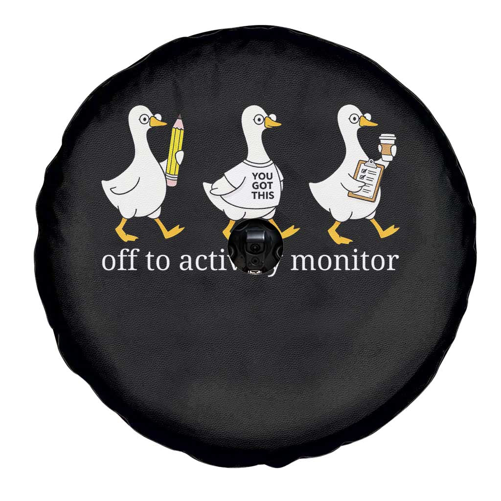 Funny Goose Teacher Testing Day Spare Tire Cover Off to Actively Monitor