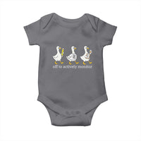 Funny Goose Teacher Testing Day Baby Onesie Off to Actively Monitor