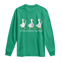 Funny Goose Teacher Testing Day Long Sleeve Shirt Off to Actively Monitor
