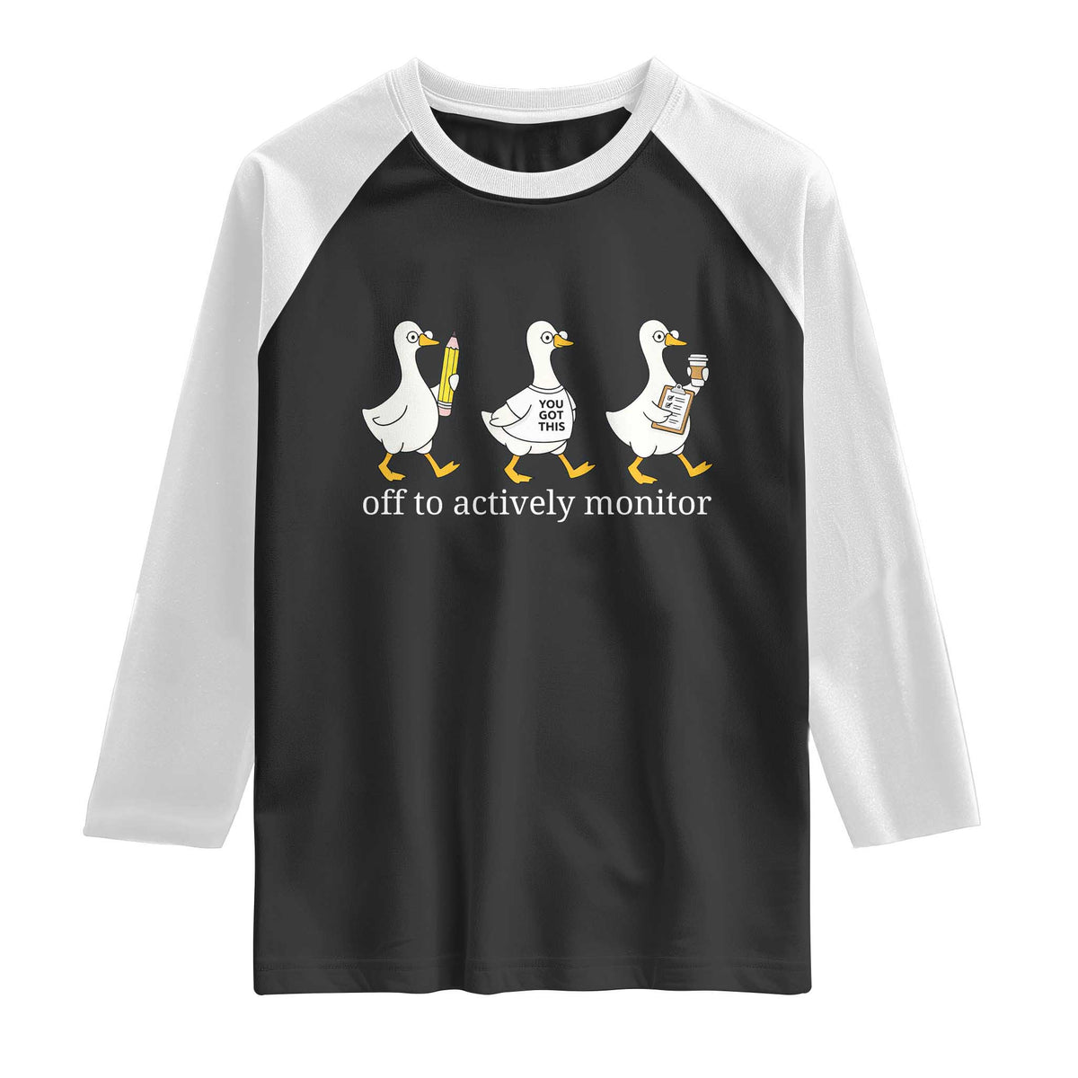 Funny Goose Teacher Testing Day Raglan Shirt Off to Actively Monitor