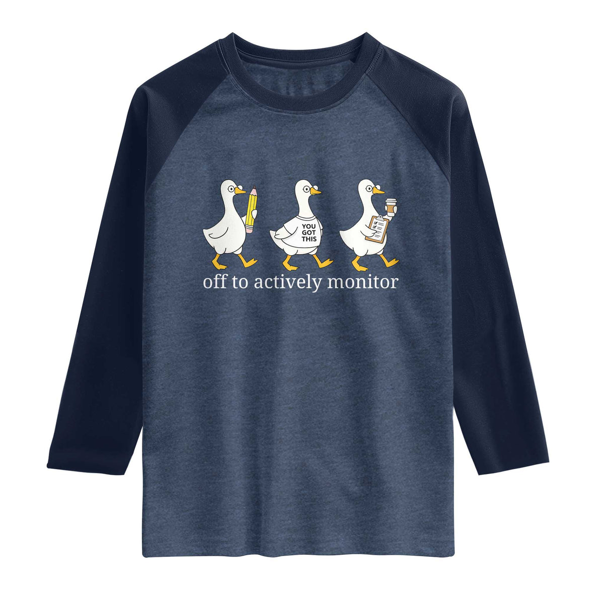 Funny Goose Teacher Testing Day Raglan Shirt Off to Actively Monitor