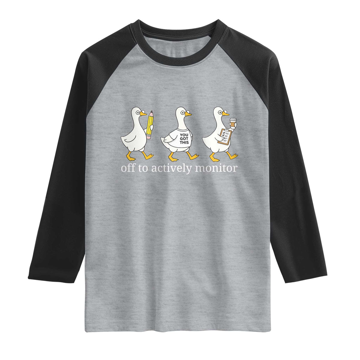 Funny Goose Teacher Testing Day Raglan Shirt Off to Actively Monitor