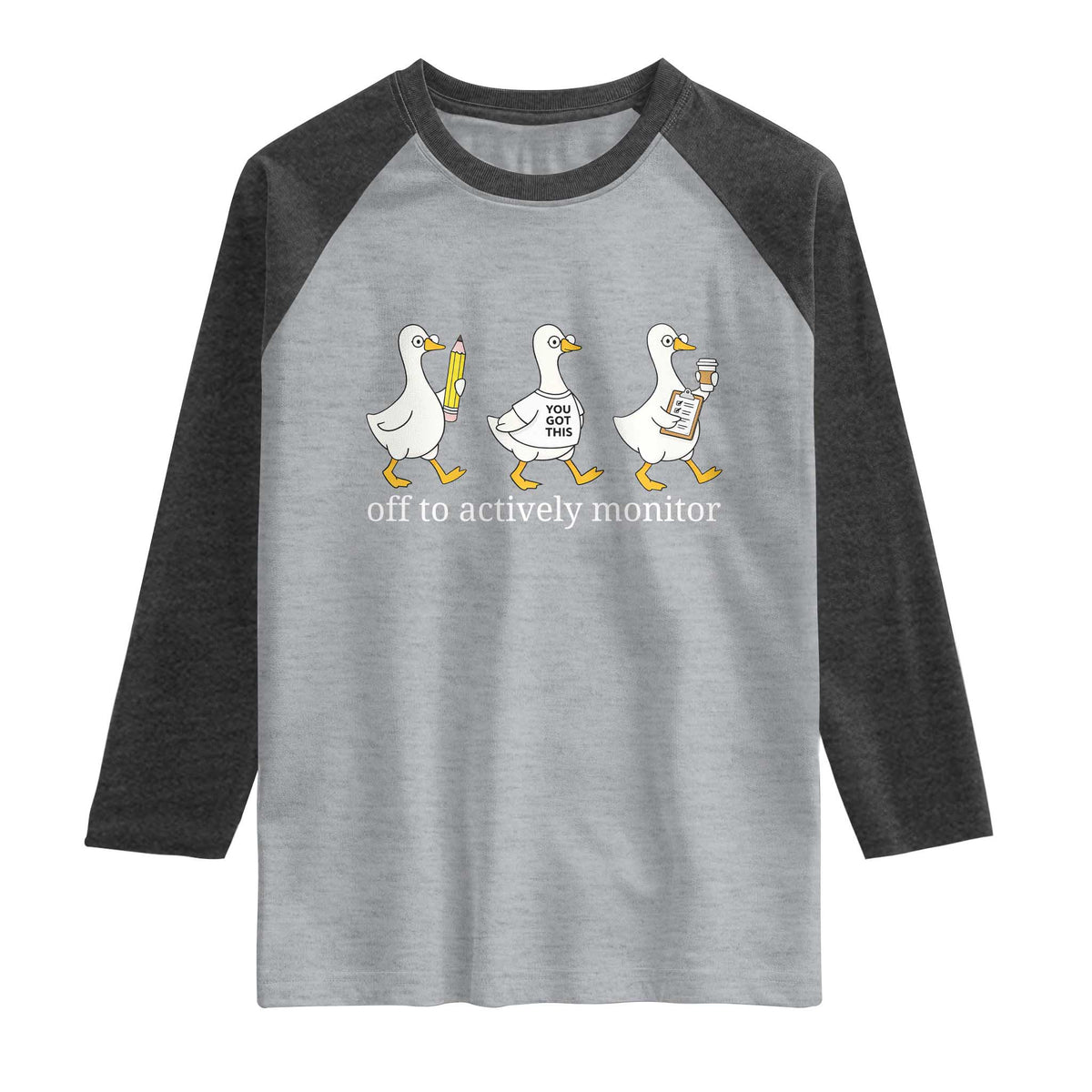 Funny Goose Teacher Testing Day Raglan Shirt Off to Actively Monitor