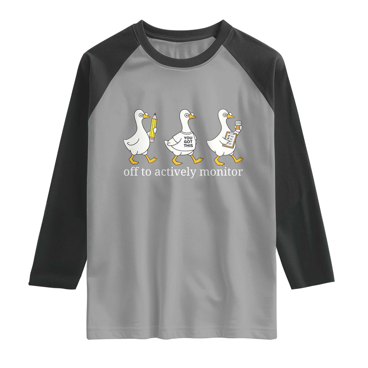 Funny Goose Teacher Testing Day Raglan Shirt Off to Actively Monitor