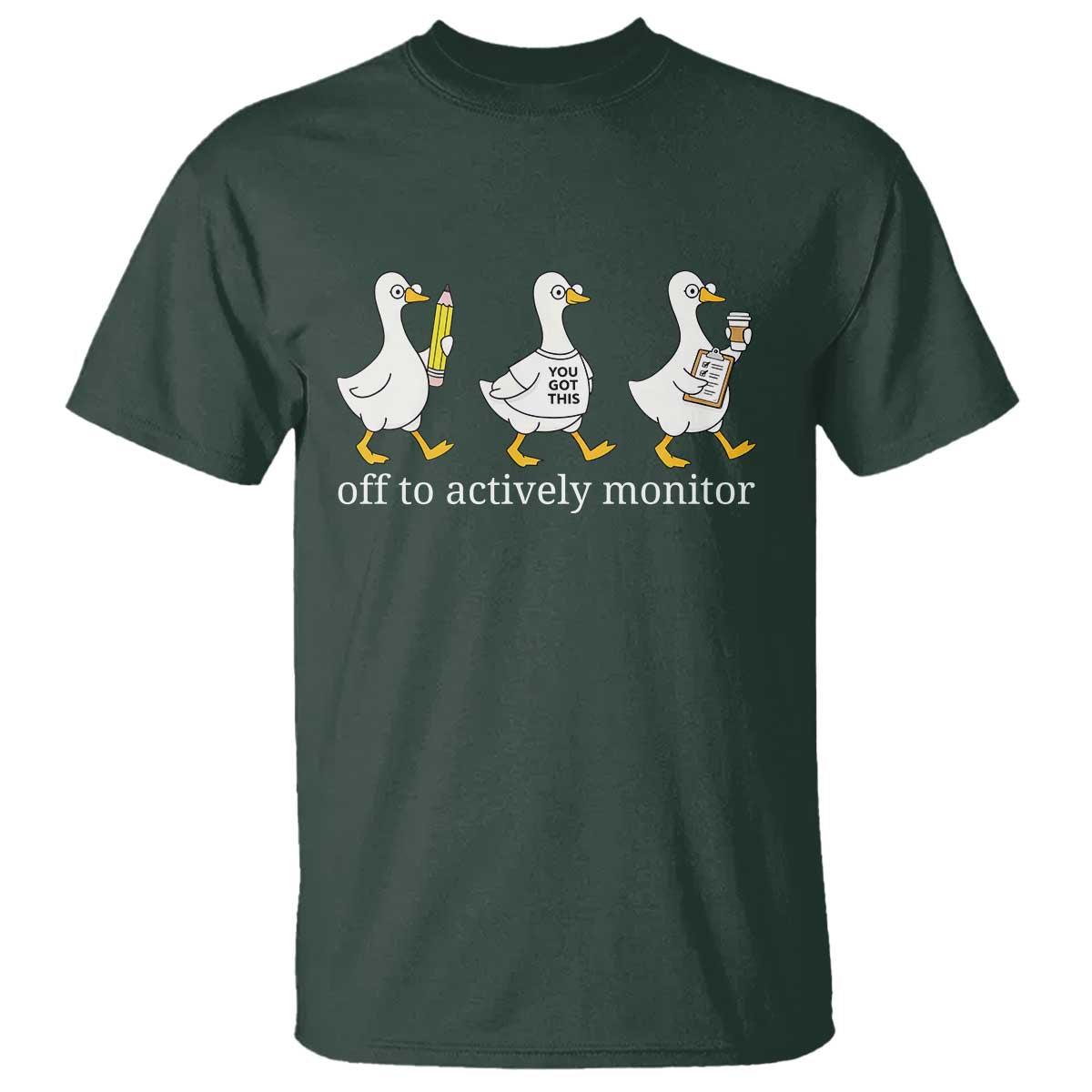 Funny Goose Teacher Testing Day T Shirt Off to Actively Monitor