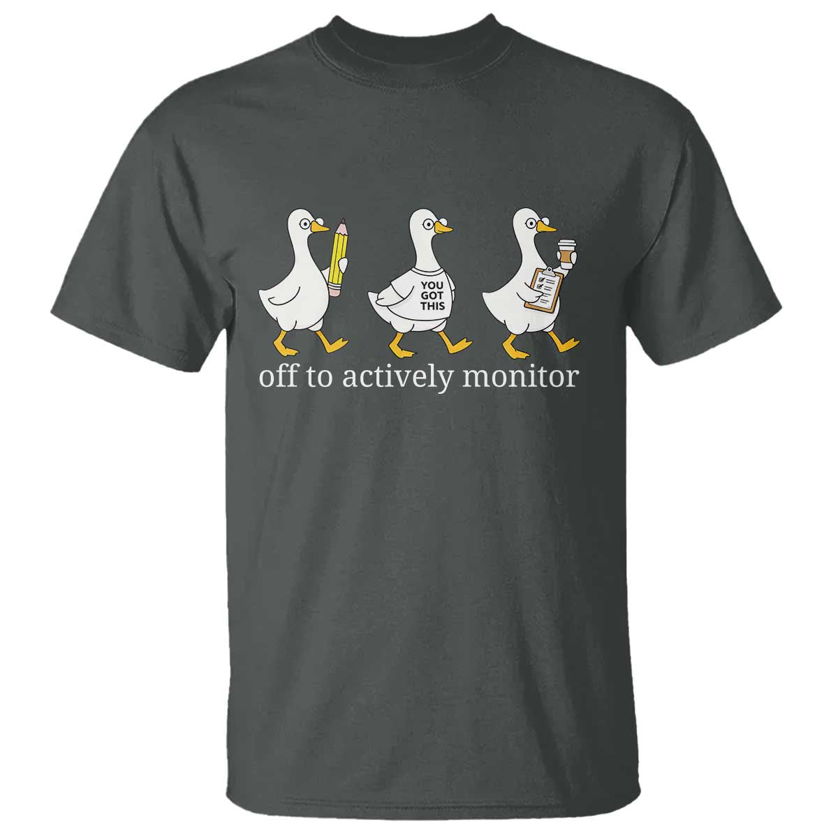Funny Goose Teacher Testing Day T Shirt Off to Actively Monitor