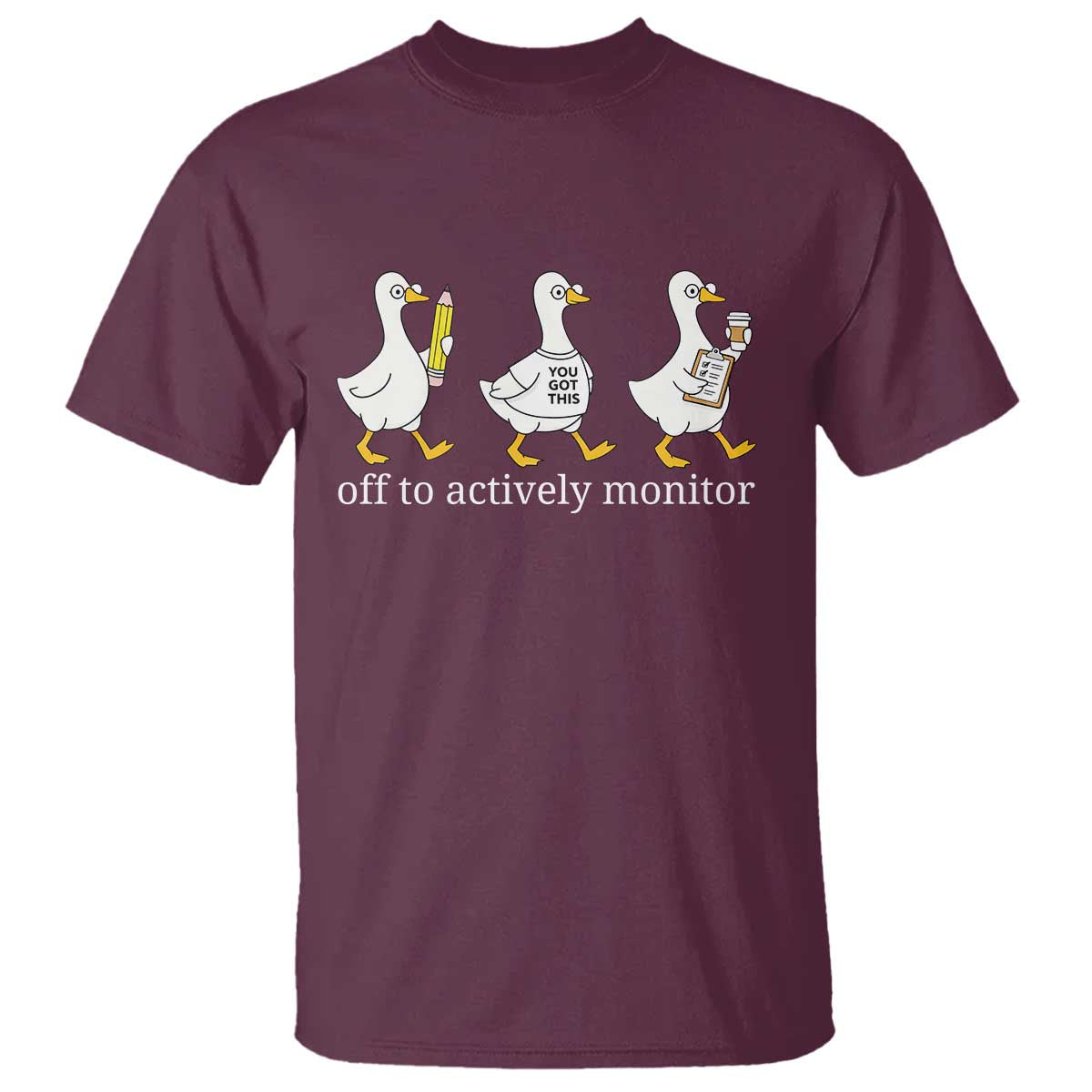 Funny Goose Teacher Testing Day T Shirt Off to Actively Monitor