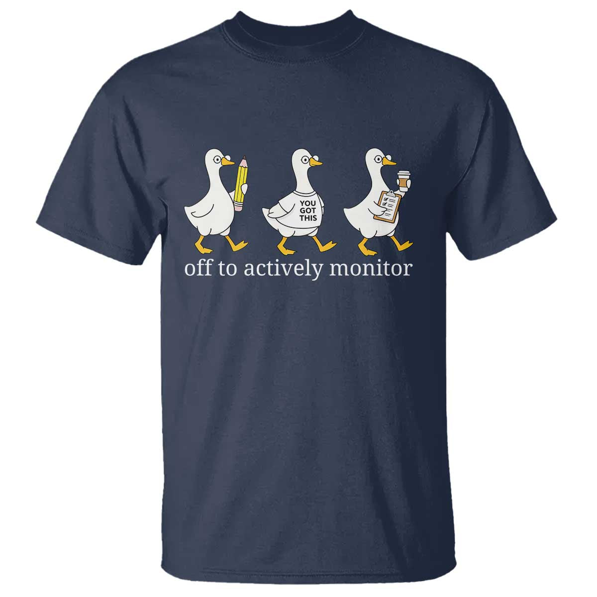 Funny Goose Teacher Testing Day T Shirt Off to Actively Monitor
