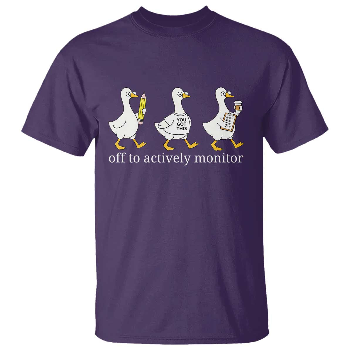 Funny Goose Teacher Testing Day T Shirt Off to Actively Monitor