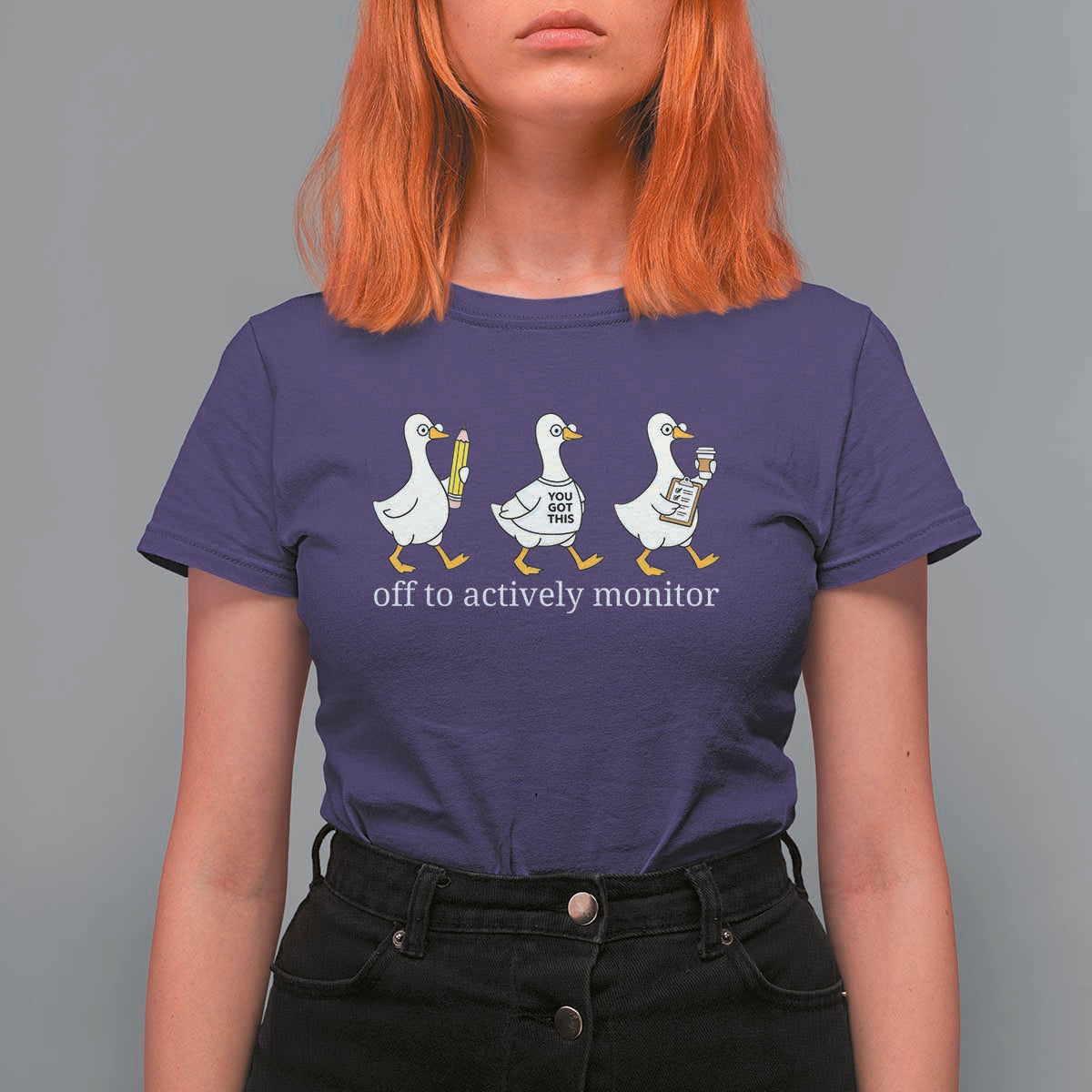 Funny Goose Teacher Testing Day T Shirt For Women Off to Actively Monitor