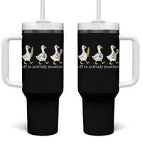 Funny Goose Teacher Testing Day Tumbler With Handle Off to Actively Monitor
