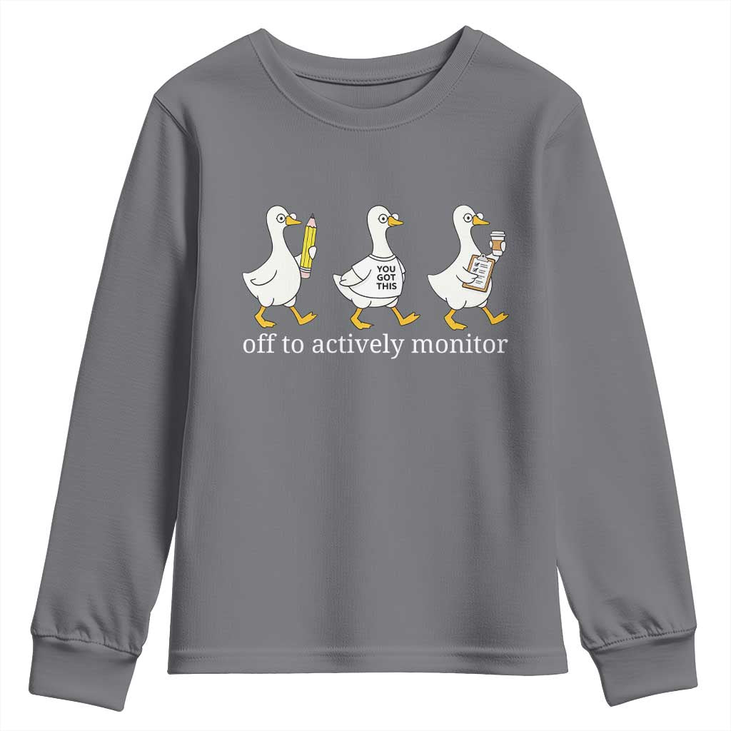 Funny Goose Teacher Testing Day Youth Sweatshirt Off to Actively Monitor