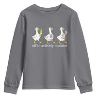Funny Goose Teacher Testing Day Youth Sweatshirt Off to Actively Monitor