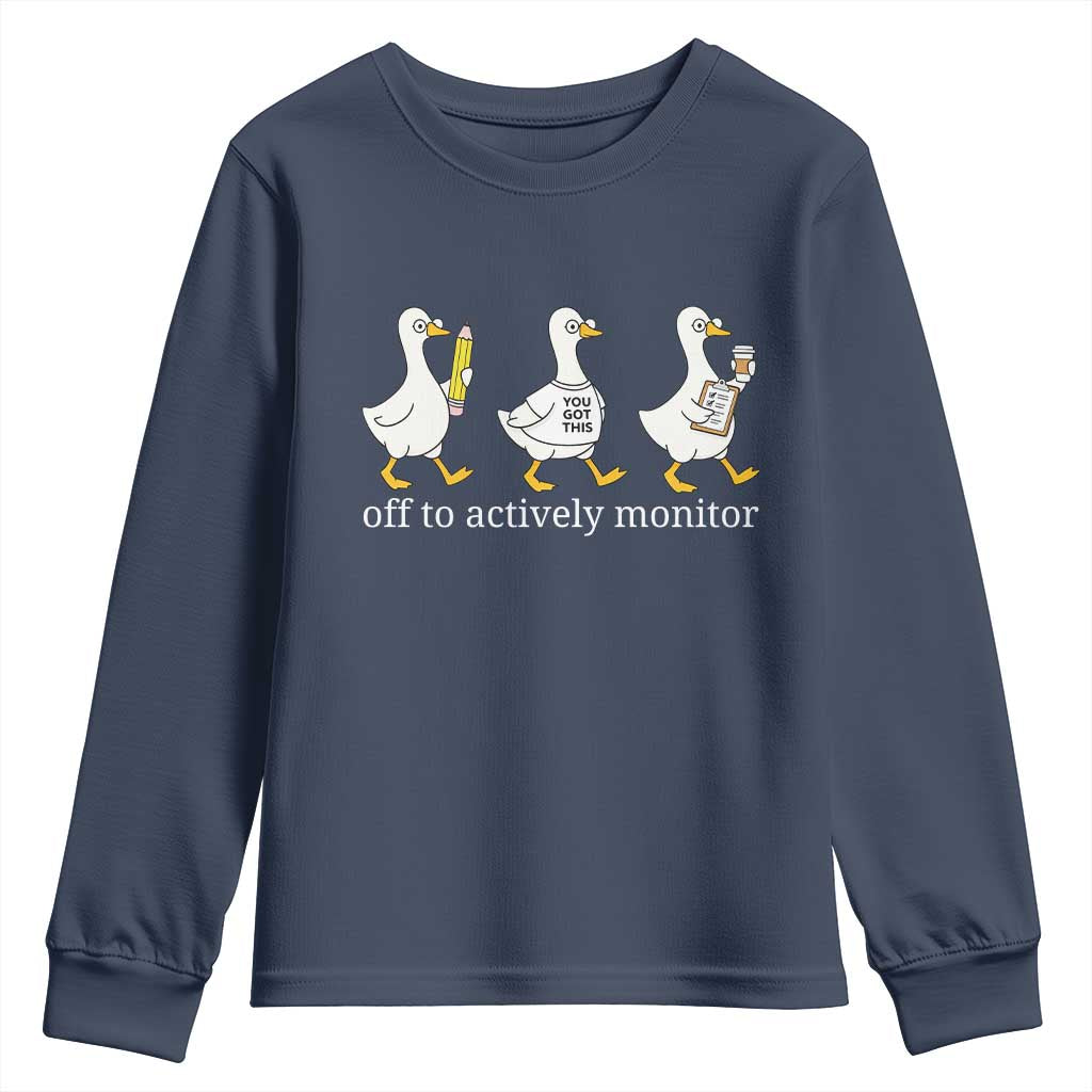 Funny Goose Teacher Testing Day Youth Sweatshirt Off to Actively Monitor