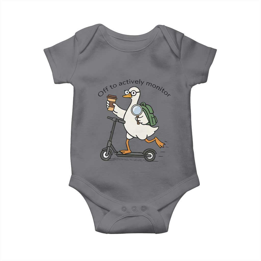 Funny Silly Goose Proctor Baby Onesie Off to Actively Monitor Teacher Testing Day