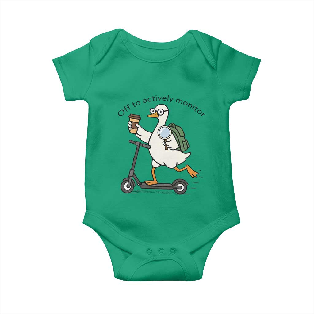 Funny Silly Goose Proctor Baby Onesie Off to Actively Monitor Teacher Testing Day