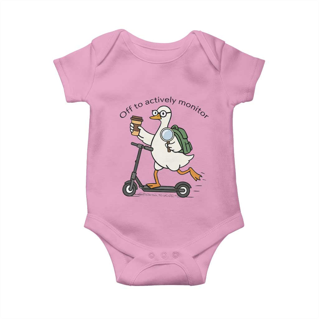 Funny Silly Goose Proctor Baby Onesie Off to Actively Monitor Teacher Testing Day